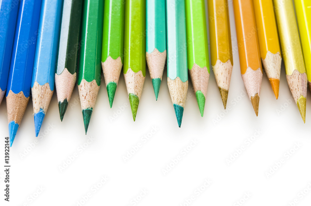 Color pencils on white background Color pencils on white background