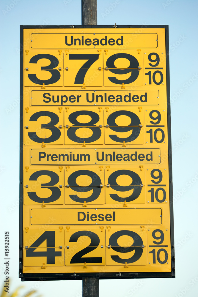 Gasoline prices sign high gas