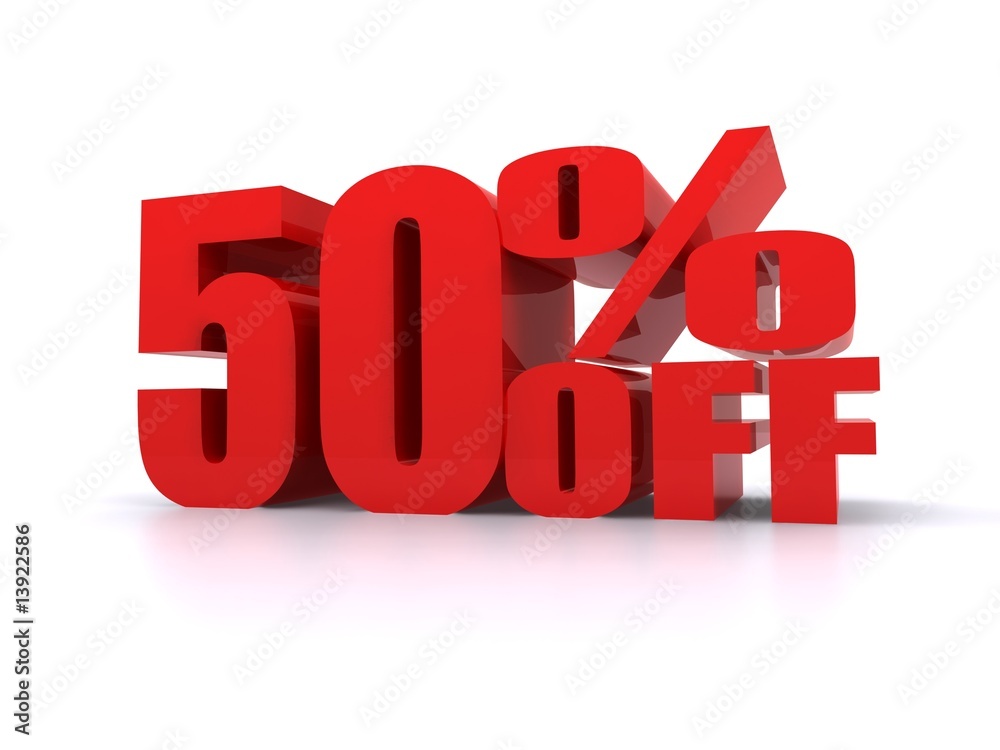 50% Percent off promotion sign 50% Percent off promotion sign