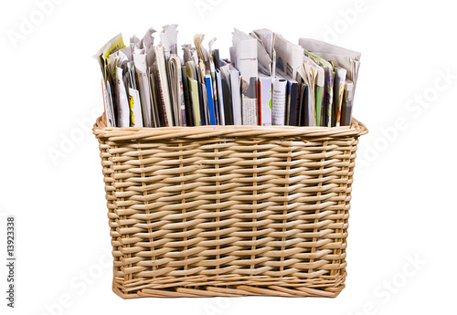 Basket with newspapers