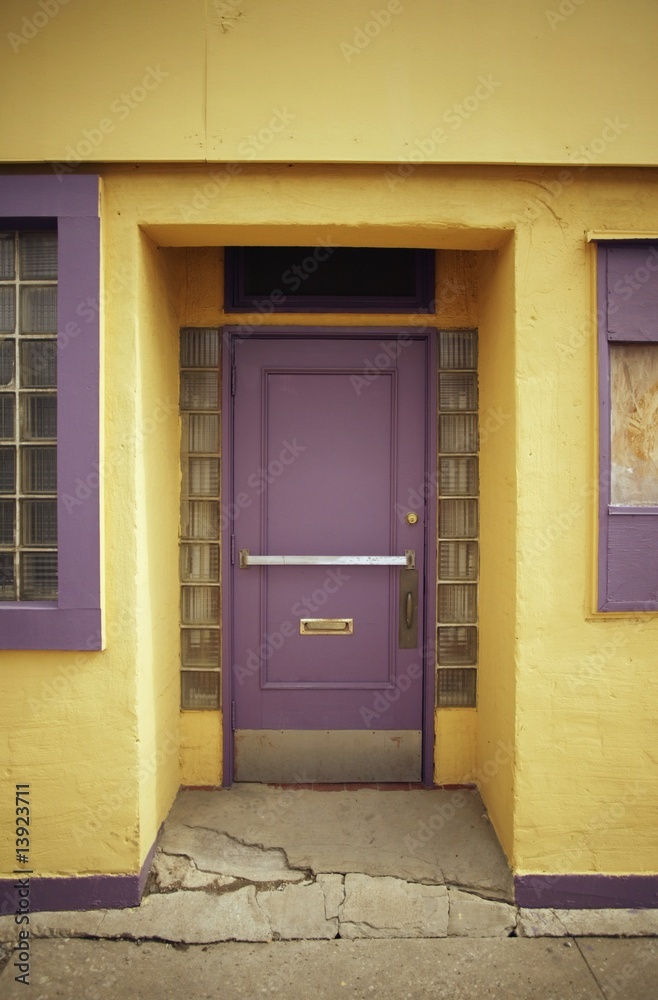 A purple door