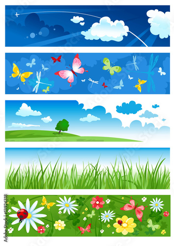 Five banners of  summertime