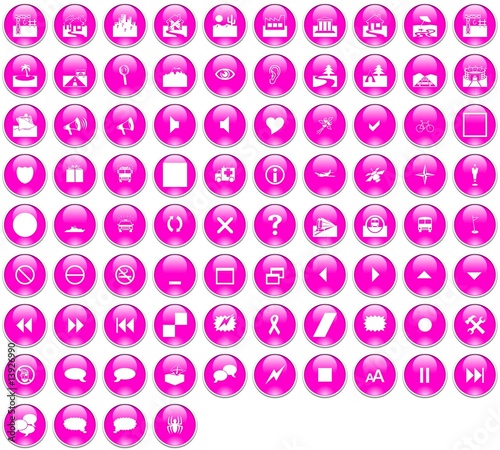 Boutons Icones Glassy Rose