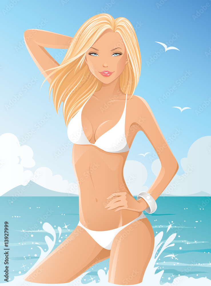 Sexy young woman in bikini
