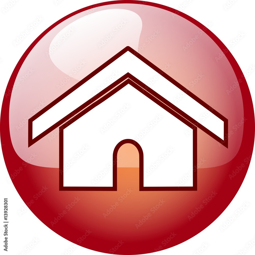 Obraz premium home character button - red 3d