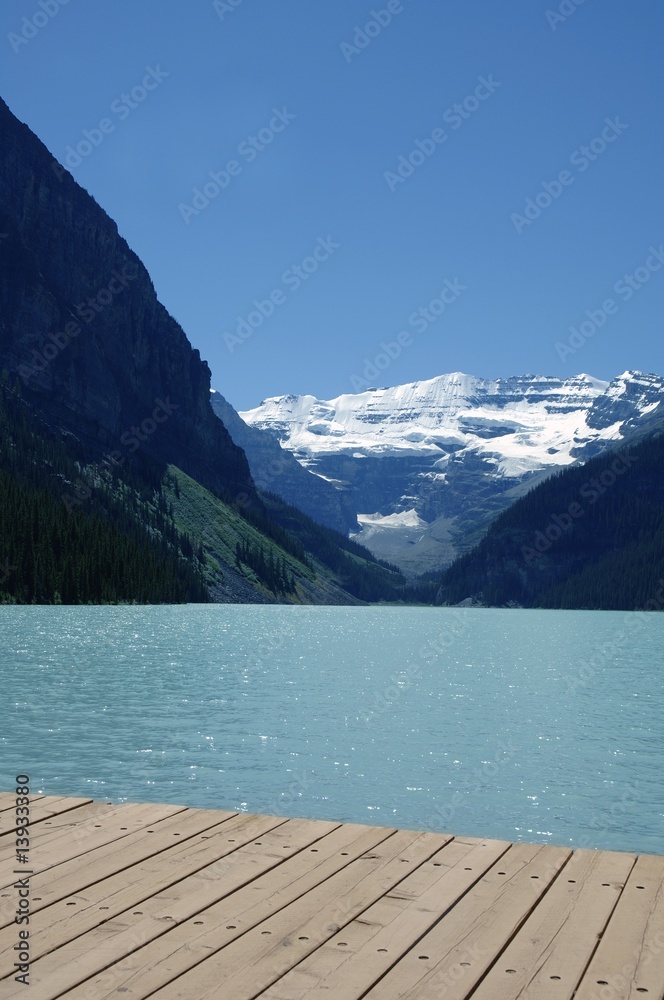 A view of mountains and a lake
