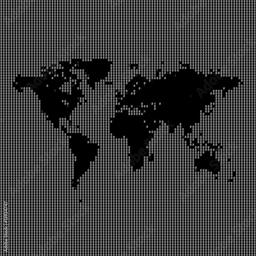 Binary World Map photo