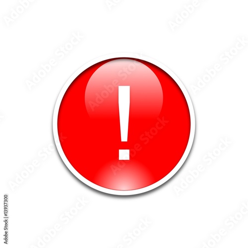 Bouton Glossy Warning Rouge