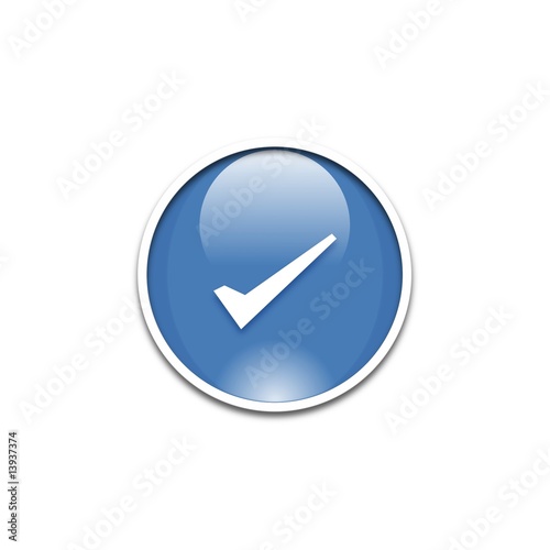 Bouton Glossy Valider Bleu