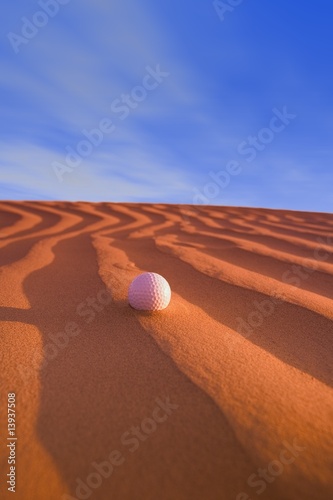 Golf Ball on Sand Dune Great Sand hills Sceptre Saskatchewan Canada