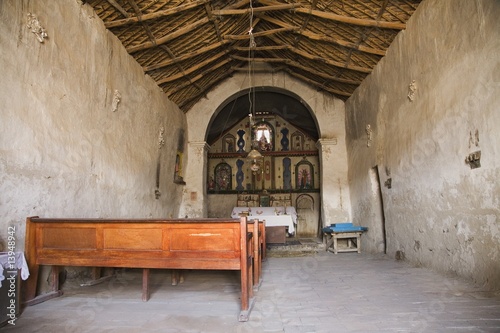 Interior of a church in Guallatire, South America photo