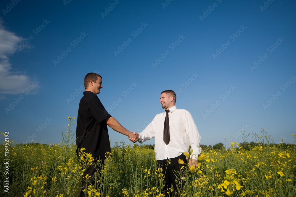 Fototapeta premium businessmans in rape