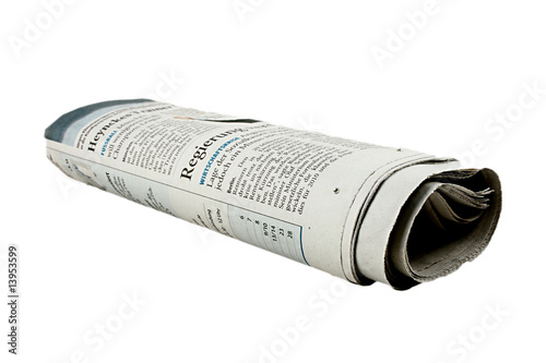 gerollte Tageszeitung freigestellt