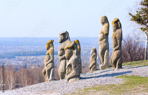 group of ancient sculptures