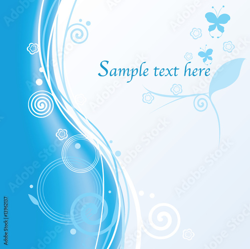 abstract floral blue background