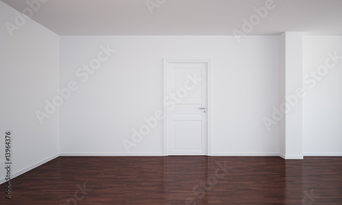Empty room with a closed do...