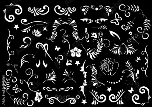 Design Set als Vektor in Schwarz