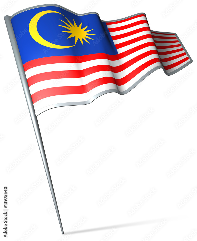 Fototapeta premium Flag pin - Malaysia