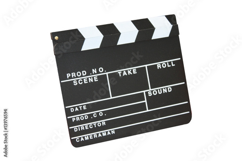 A Movie Film or Television Director's Clapperboard.