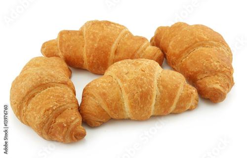 Group of Croissants Isolated on White