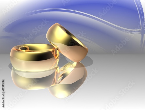 Two wedding ring on a abstract background