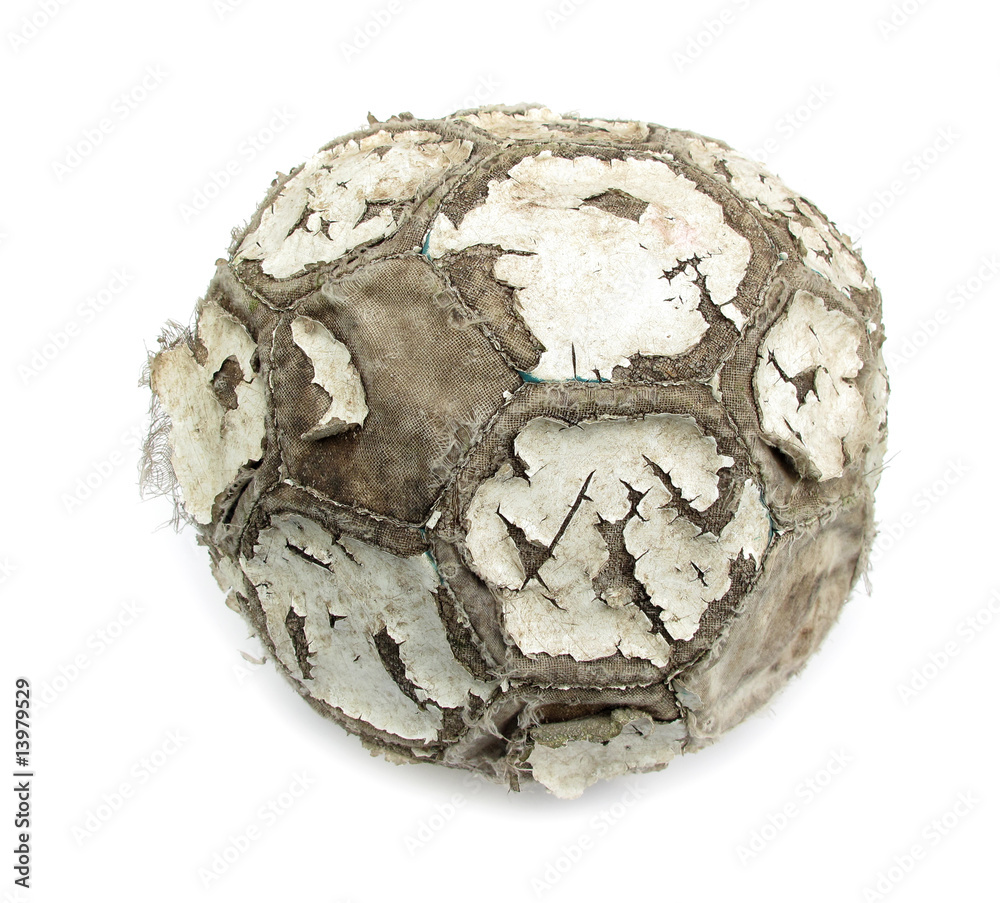 Very old used football soccer ball Photos | Adobe Stock