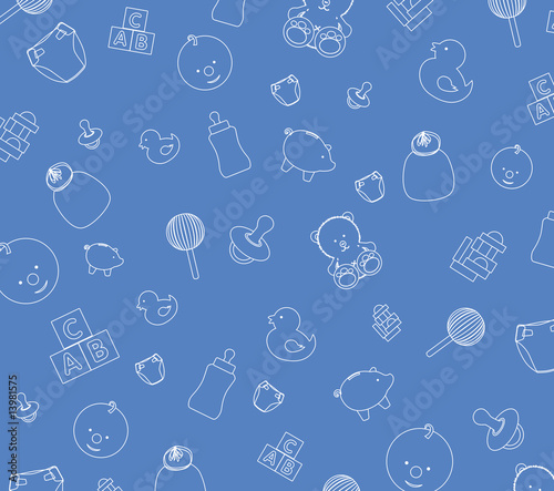 Illustration of blue baby wallpaper background