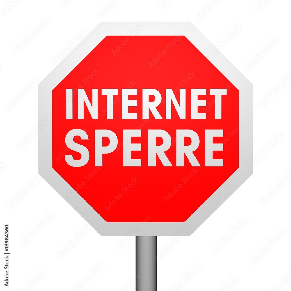 Stoppschild Sperre frontal StockIllustration Adobe Stock