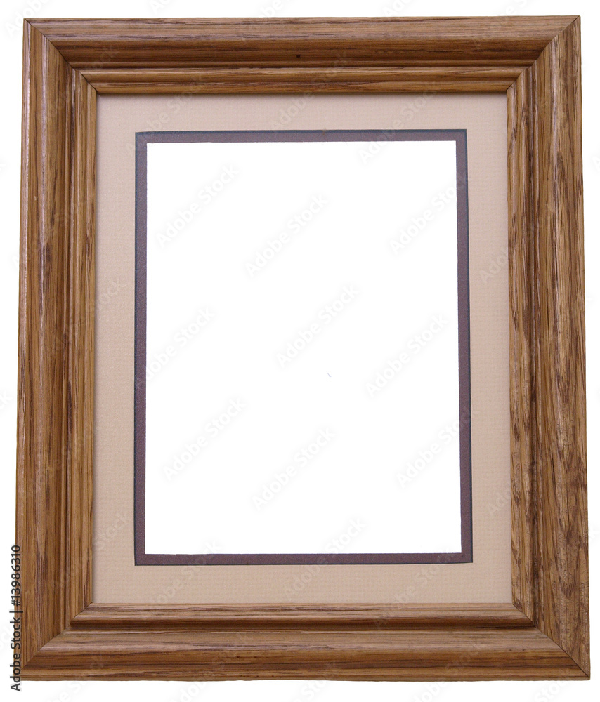 Wooden picture frame with a mat