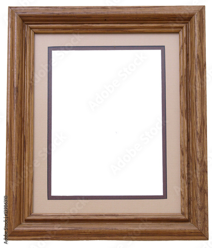 Wooden picture frame with a mat