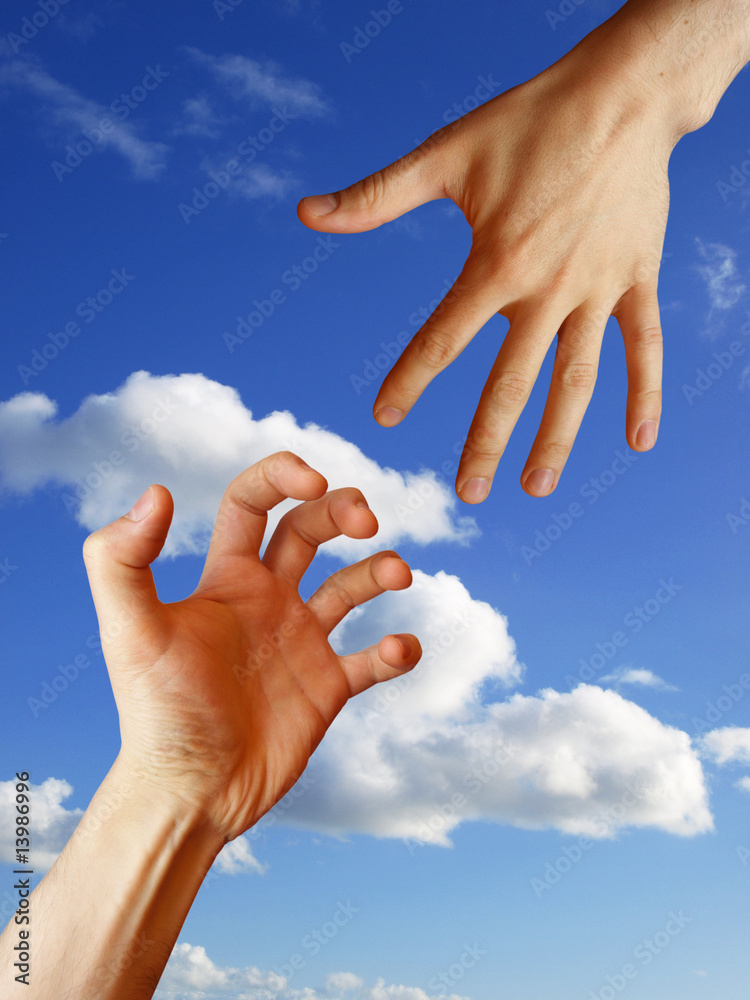 Helping Hand with the cloudy Sky Background Helping Hand with the cloudy Sky Background