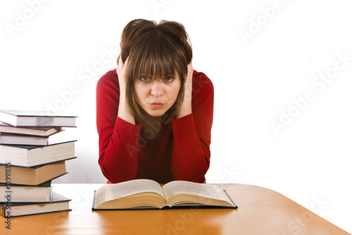 Girl with books