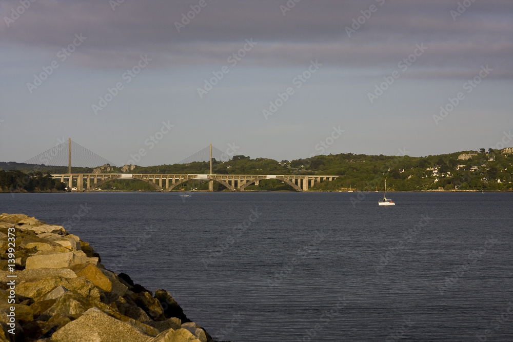 view of a long bridge in brittany