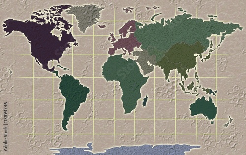 Fototapeta Naklejka Na Ścianę i Meble -  World Map Illustration