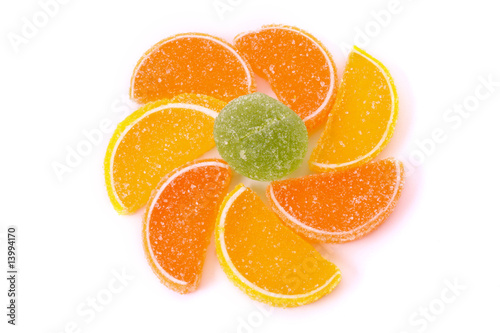 Fruit jelly isolated on white