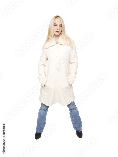 woman - winter coat and jeans © David Gilder