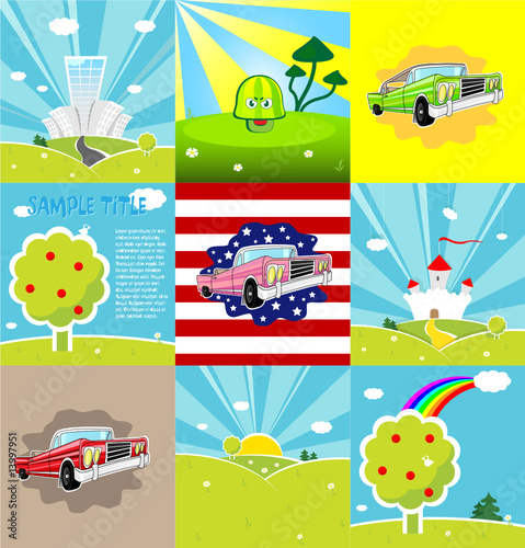 Set of 9 vector backgrounds.