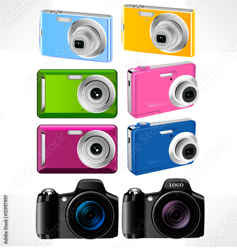 Set of camera. Vector. Photography