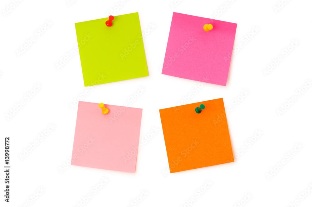 Reminder notes isolated on the white board Reminder notes isolated on the white board