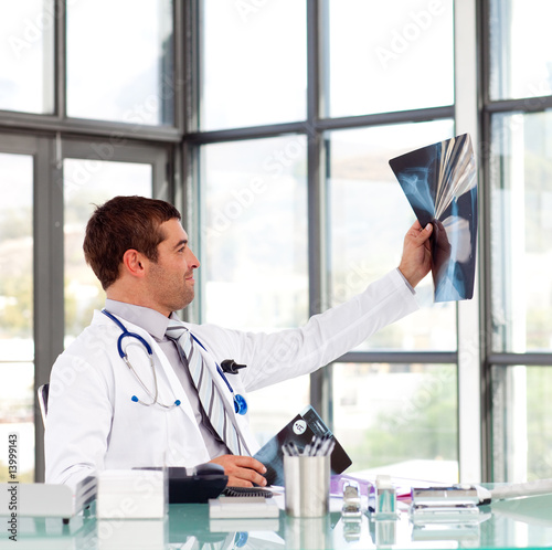 Doctor looking at an x-ray