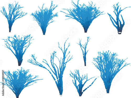 Some blue fantasy tree's - Vector