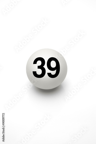 Lottokugel, Freisteller, neununddreissig