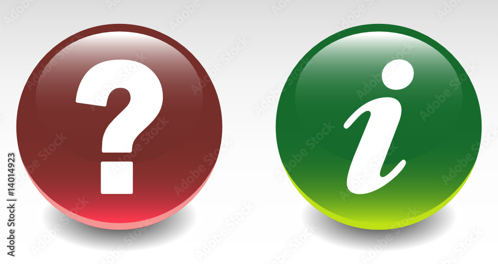 Glossy Question & Information Sign Icons Glossy Question & Information Sign Icons