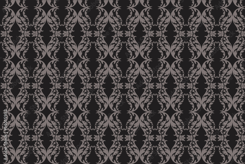 damask floral abstract pattern seamless background vector