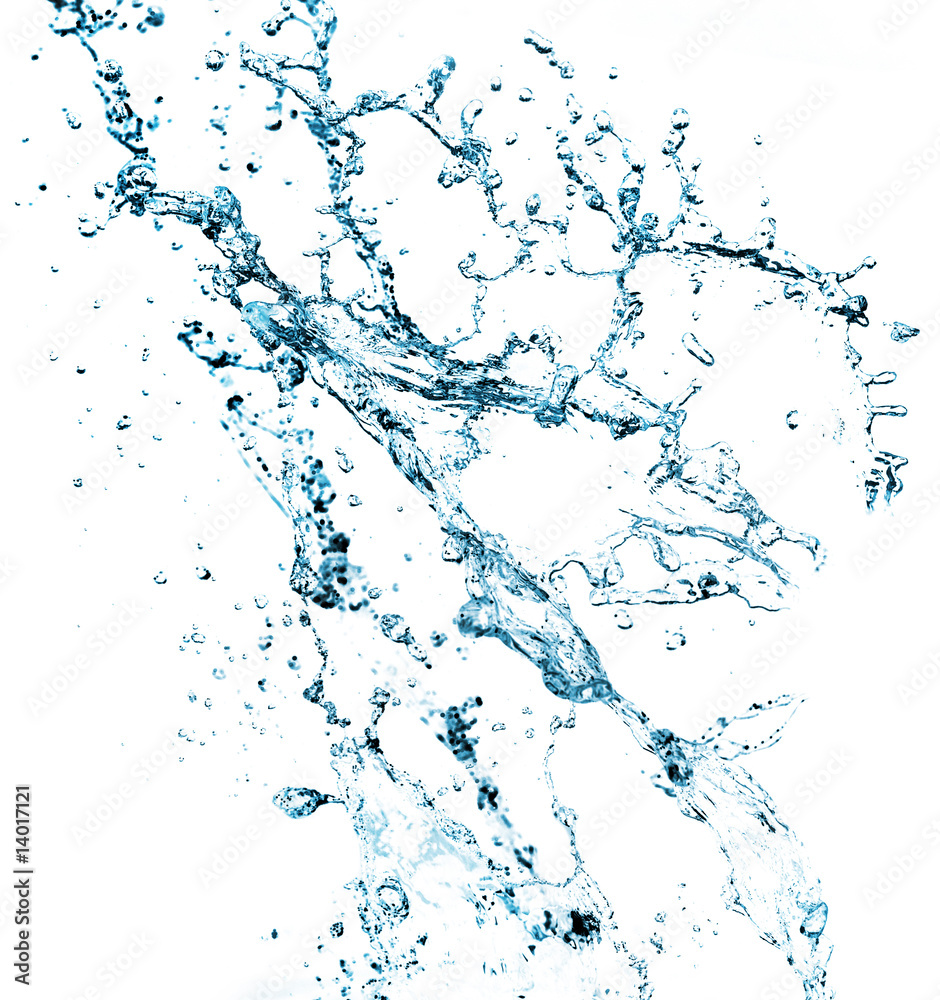 Stylish water splash. Isolated on white background Stylish water splash. Isolated on white background