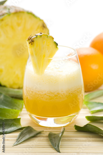 refreshing pineapple and orange milkshake
