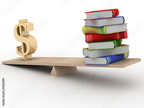 Sign dollar and the books o...