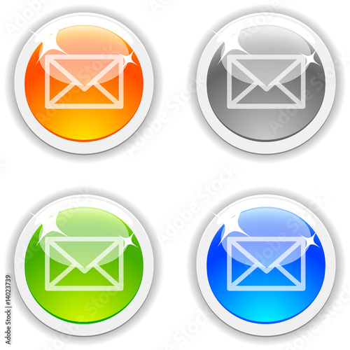 Mail realistic buttons. Vector illustration.