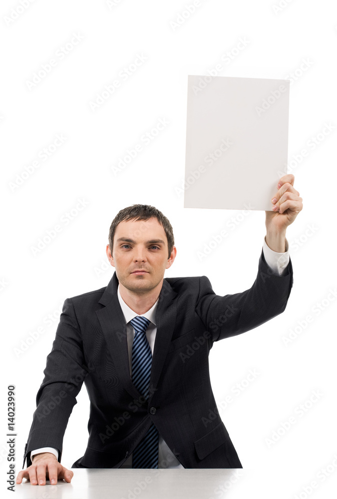 Man with paper Man with paper