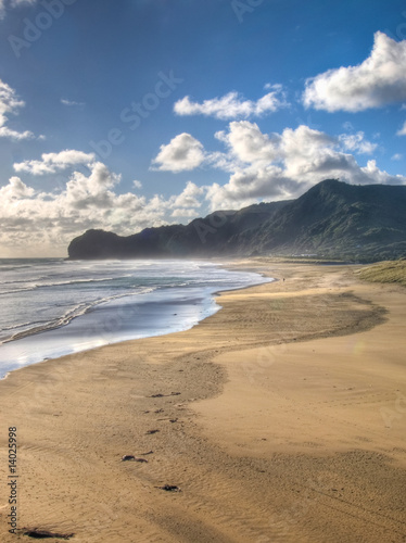 Scenic beach with nice clouds